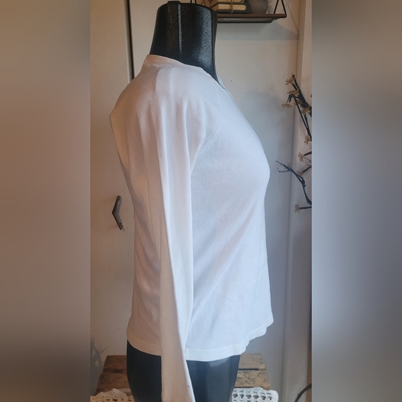 Tommy Jeans White Long Raglan Sleeve Top L - Picture 3 of 6